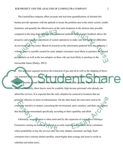 Business-to-business Project: The Analysis of LuminUltra Company
