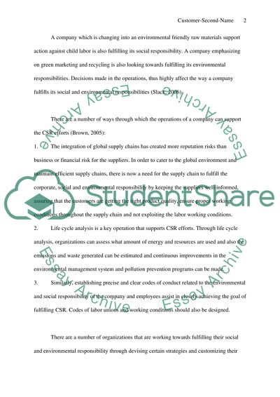 Impact of Operations Decisions on Corporate Social Responsibility