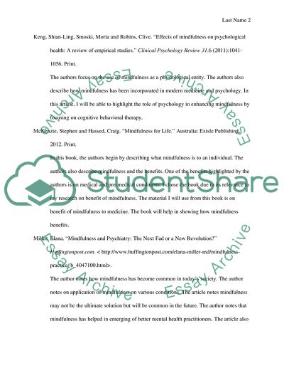 Mindfulness and Mental Health