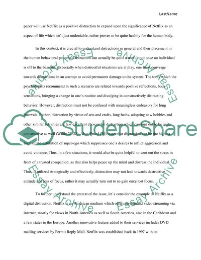 The Example of Netflix as a Digital Distraction