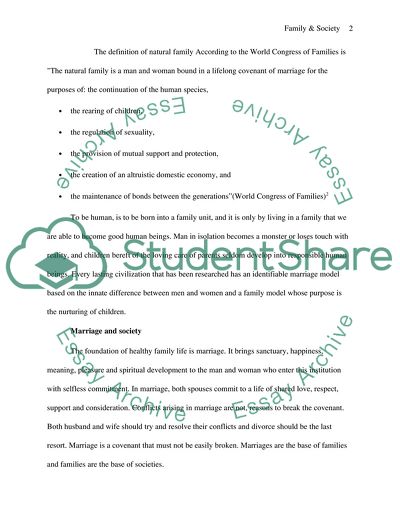 The Definition of Natural Family