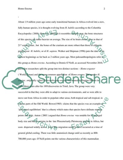 Natural History of Homo Erectus