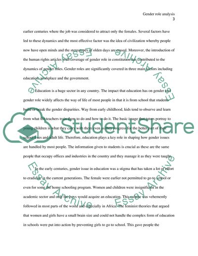 The History of Gender Role Analysis