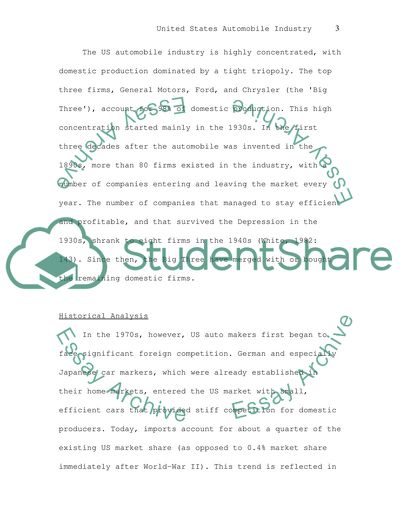 The United States Automobile Industry