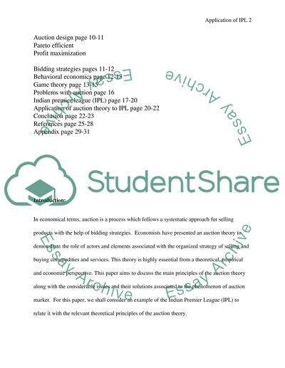 Application of auction theory in the context of the Indian Premier League