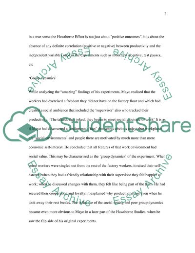 Hawthorne Experiments about Group Norms, Motivation, and Leadership