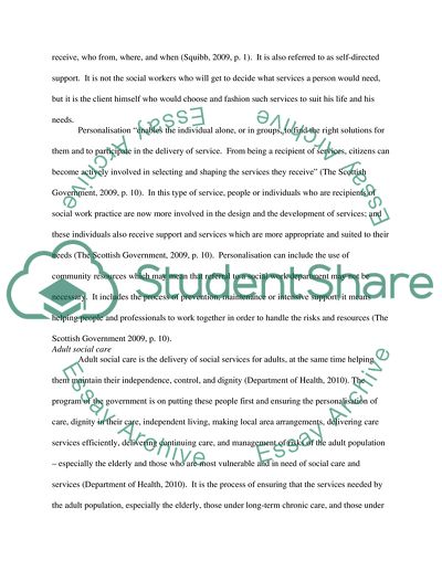 Personalization in Adult Social Care