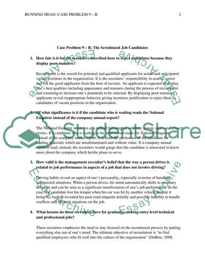 The Scrutinized Job Candidates