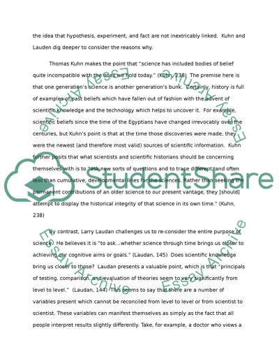 Comparison of the Scientific Philosophies of Kuhn, Duhen and Lauden