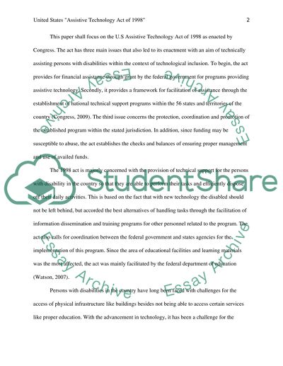 United States Assistive Technology Act of 1998