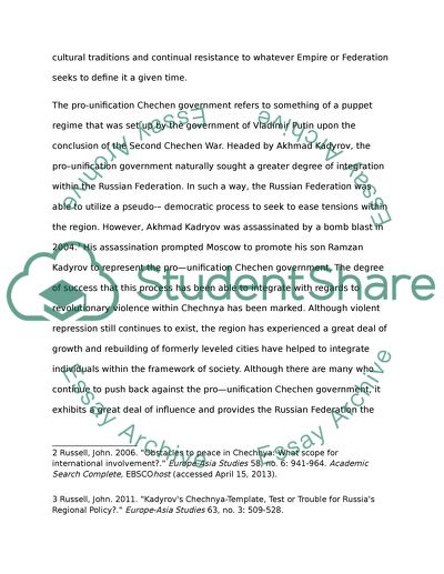 Chechnya and Russia conflict