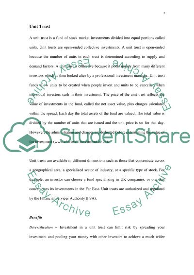 Unit Trusts and Open-Ended Investment Companies