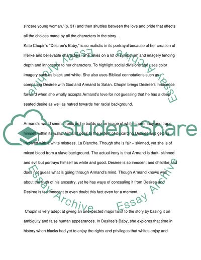 Innocence and disilussion in Desirees Baby