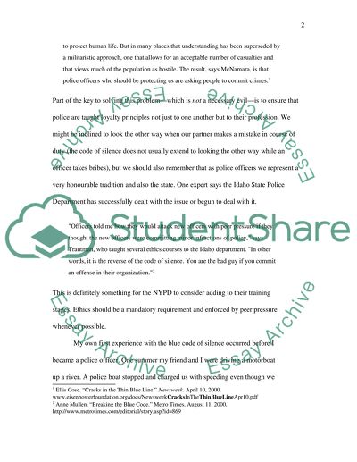 The Blue Wall of Silence: Myth or Reality