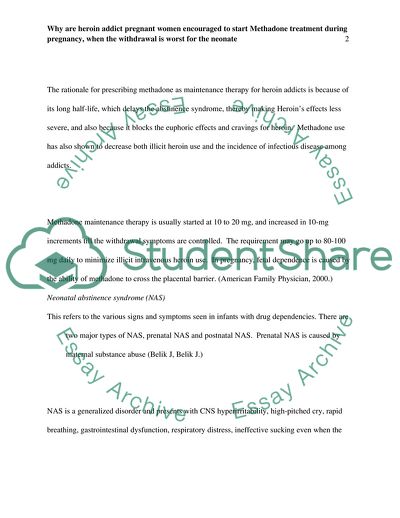 Methadone Treatment during Pregnancy