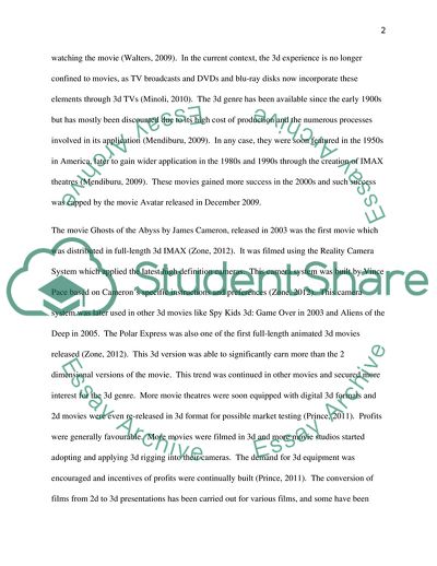 The Use of the 3d Media in Films and its Impact on the Film Experience