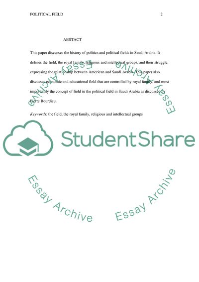 Politics and Political Field in Saudi Arabia