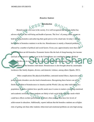 Children and Families Who Are Homeless