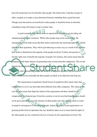 Utilitarian Principles of Business Ethics