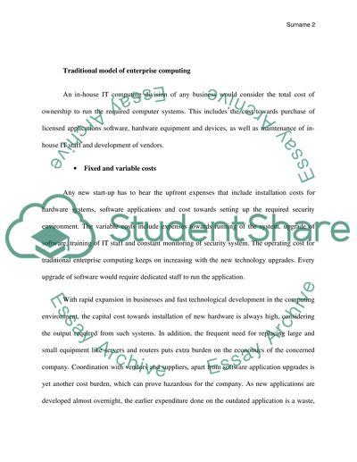 Information Technology Services: Cloud Computing