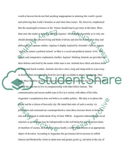 Augustine and Aquinas Justification of Social and Political Ruling