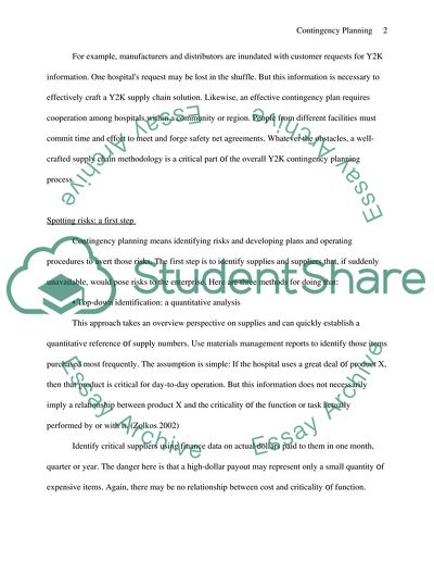 Performance Failure: Contingency Planning