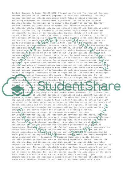 The Internal Business Process Perspective SLP