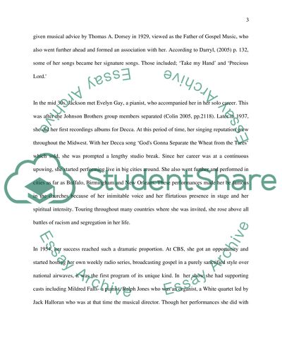 Importance of Mahalia Jackson to The Movement