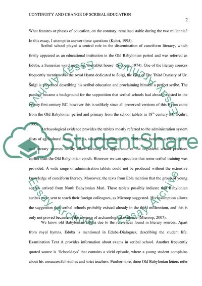 Continuity and Change of Scribal Education