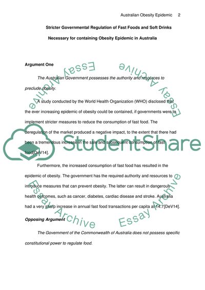 Government Regulations on Fast Foods And Soft Drinks