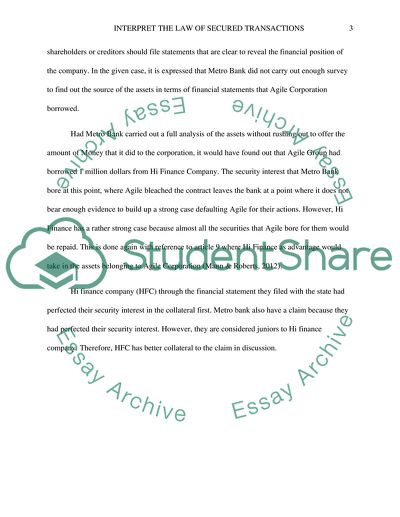 Interpret the law of secured transactions