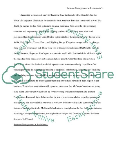 Revenue Management in Restaurants