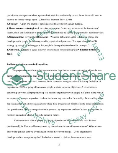 Human Resource Strategies and Organization Development Theories