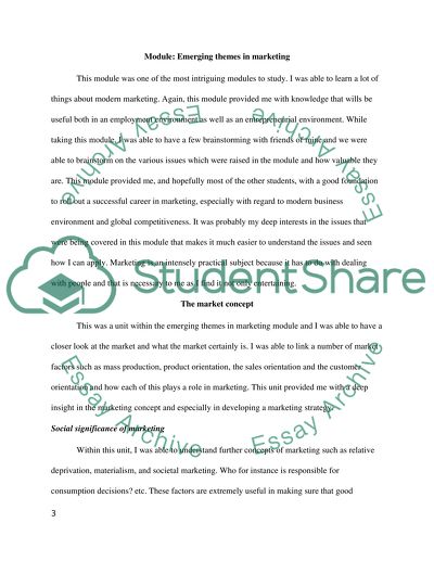 Emerging Themes in Marketing and Employment Experience