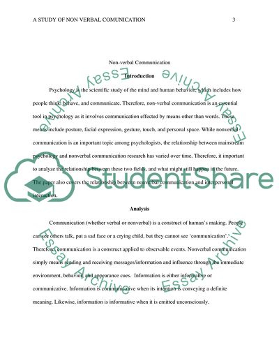 Non-verbal Communication