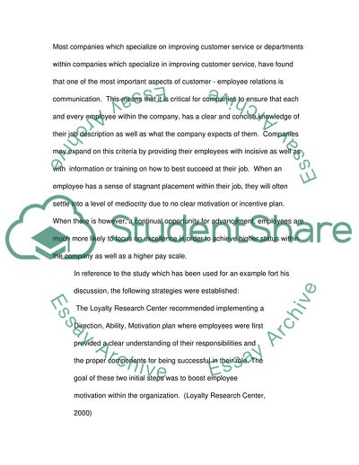 Relationship Marketing: Improving Work Environments and Employee Relations