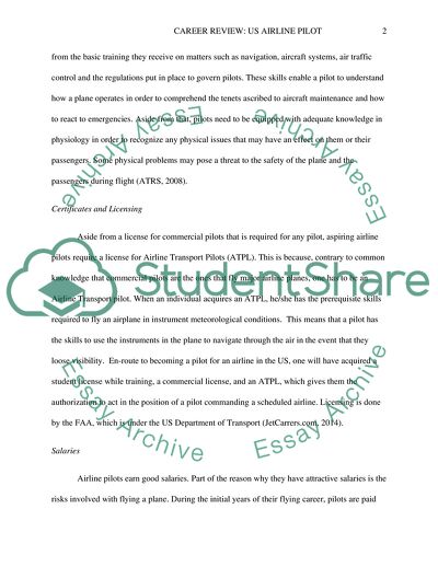 Analysis of Career in US Airline Pilot
