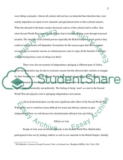Effects of the Second World War on Asia and Africa