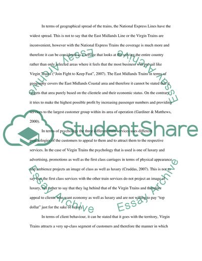 Comparison of Train Services