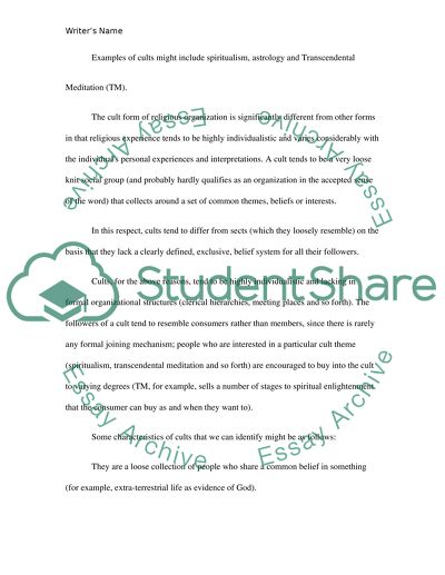 Conversion&Commitment to New Religious Movements & Cults