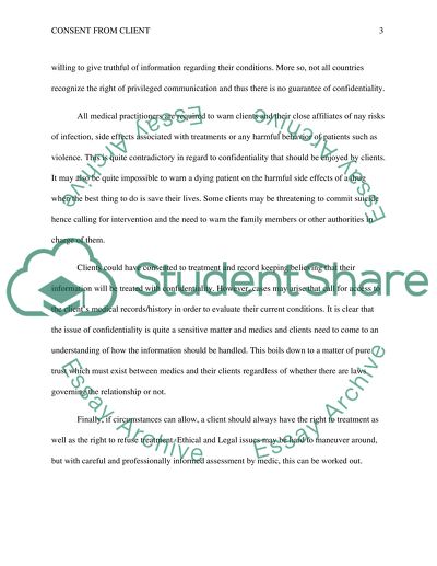 Seeking Consent from Clients Prior to Treatment