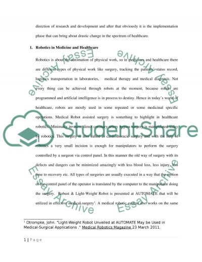 Medical robotics research paper