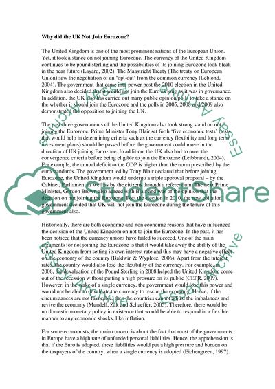 Is Eurozone sustainable for the UK to join