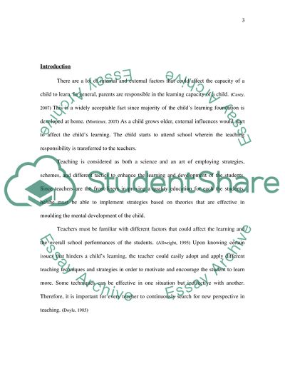Factors Affecting a Childs Learning