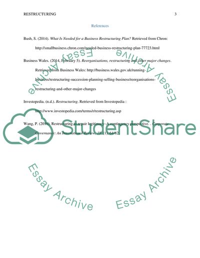 Reorganisations and Restructuring in Organization