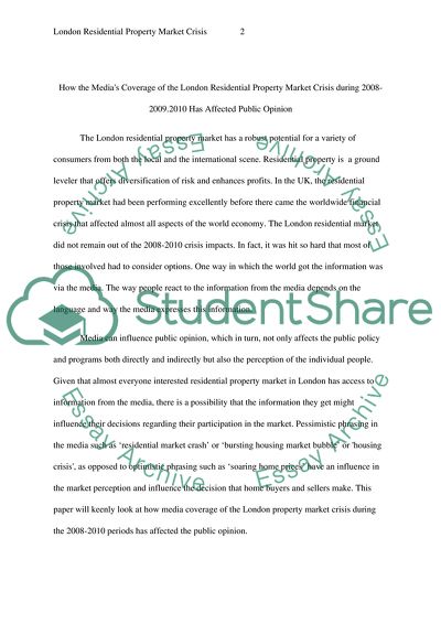 London Residential Property Market Crisis