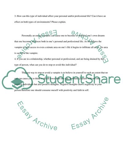 No Energy Vampires Allowed