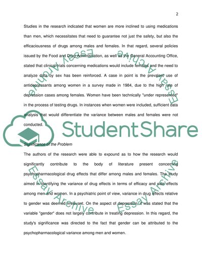 Individuals Reaction Towards Psychotropic Drugs