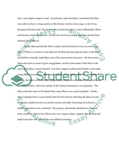 Marco Polos Journey to China