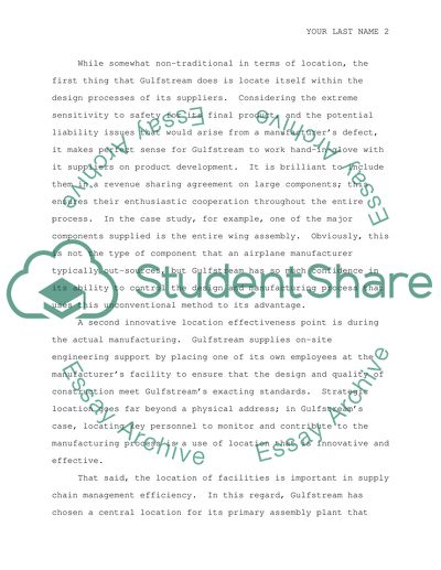 Supply Chain Management: Gulfstream Really Flies